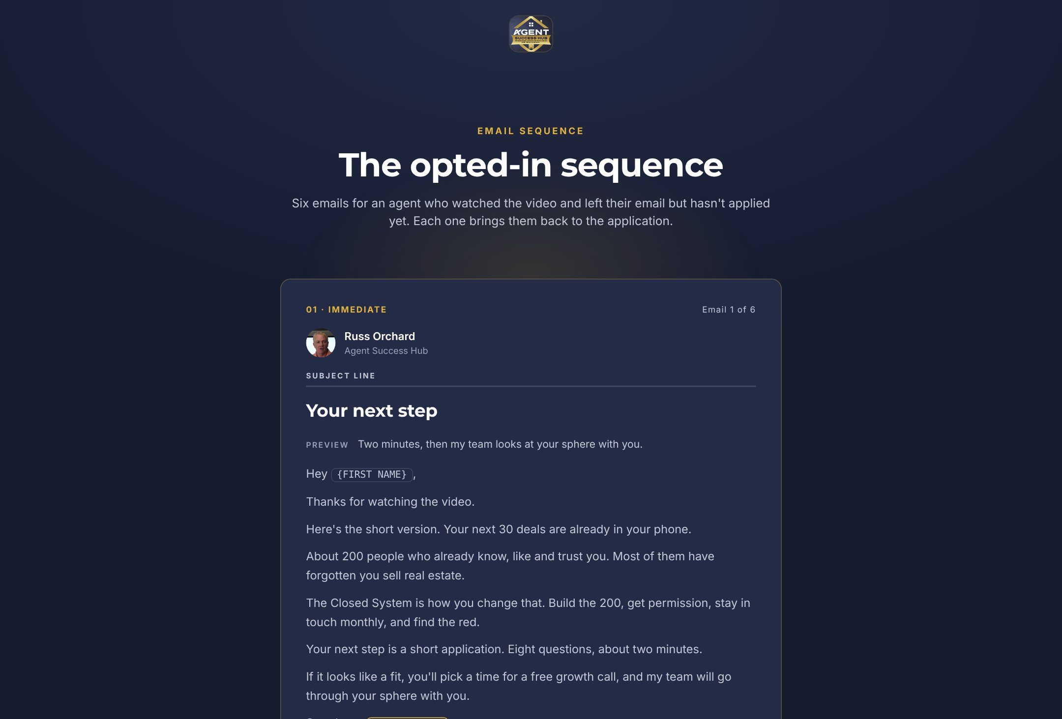 Opted-in sequence preview